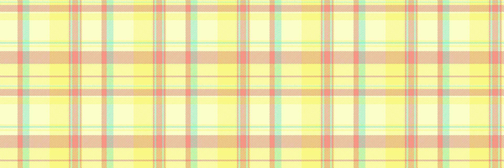 Chequered check tartan background, performance texture plaid textile. Eps fabric pattern seamless in lemon chiffon and yellow colors. vector