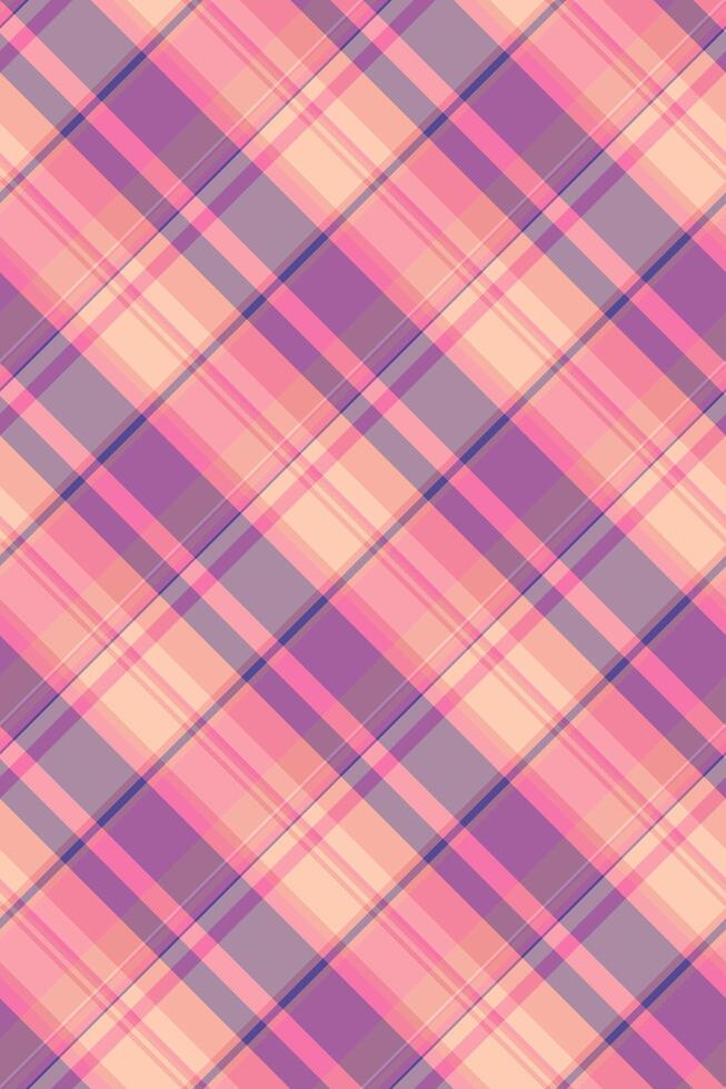 Creative plaid textile seamless, graph check tartan background. Pastel pattern texture fabric in red and pink colors. vector