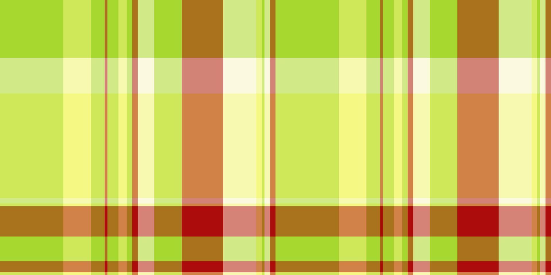 Vibrant lime green, yellow, and red plaid pattern. Perfect for textile design, website backgrounds, or crafting projects. vector