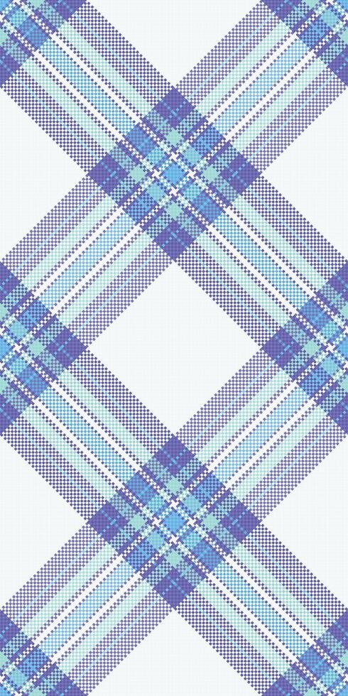 Native texture seamless background, cotton check tartan . Ornament pattern fabric plaid textile in white and indigo colors. vector