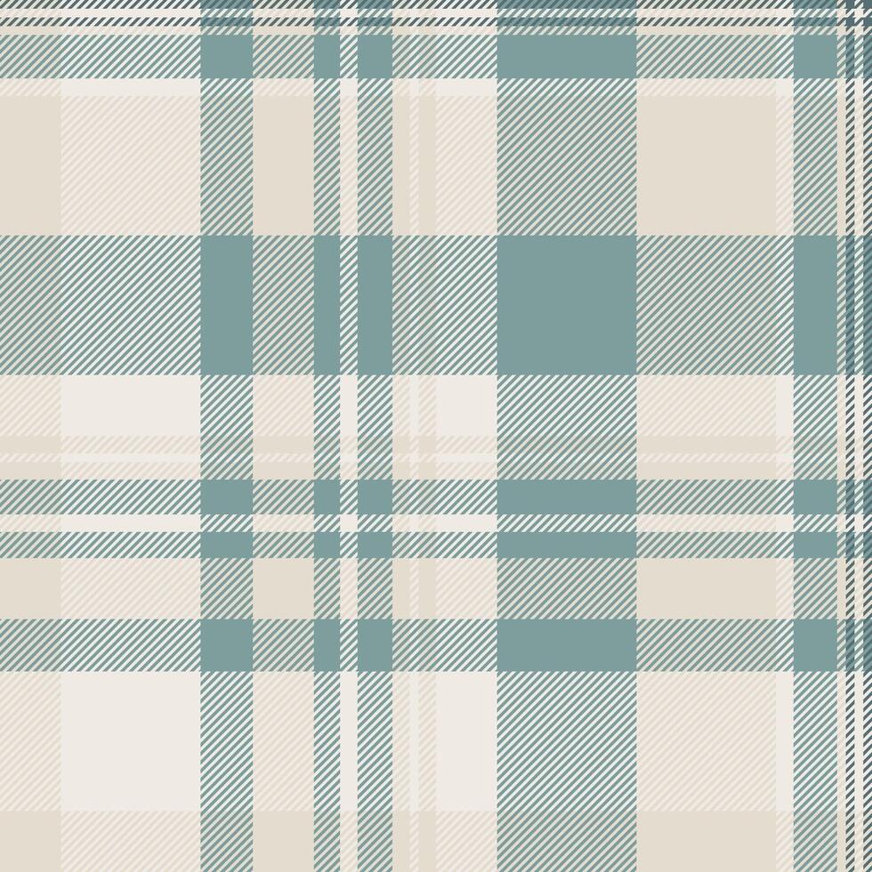 Elegant teal and cream plaid pattern. Perfect for textile design, website backgrounds, or crafting projects. This subtle yet sophisticated texture evokes feelings of warmth and comfort. vector