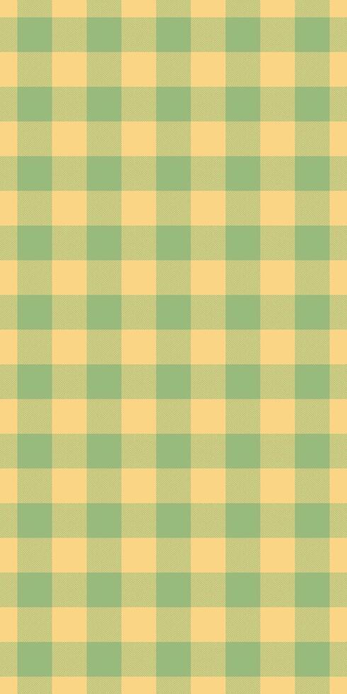 Open seamless pattern, premium check fabric textile. Yard plaid background tartan texture in amber and green colors. vector