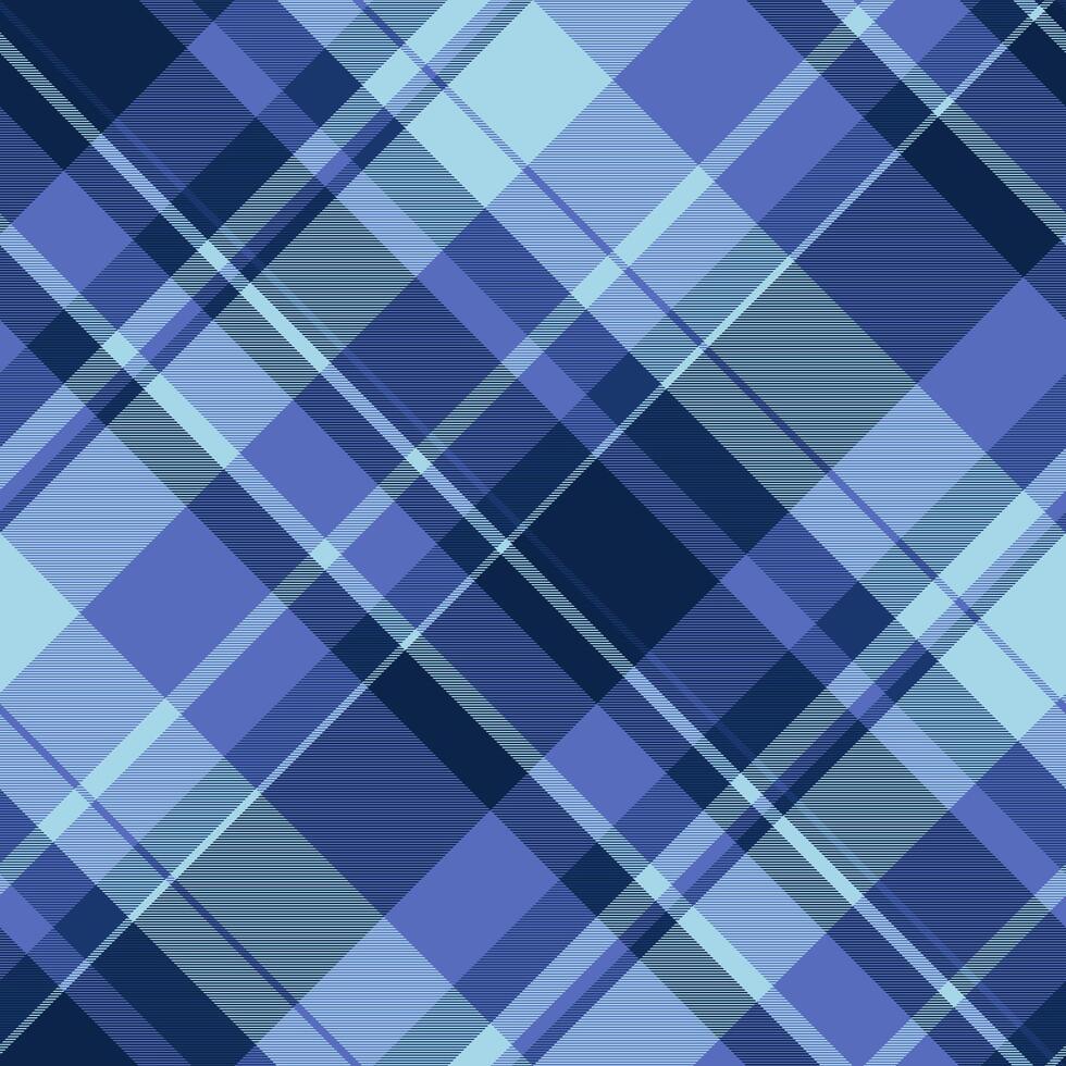 Seventies pattern background check, revival texture plaid textile. Repeat seamless fabric tartan in blue and light colors. vector