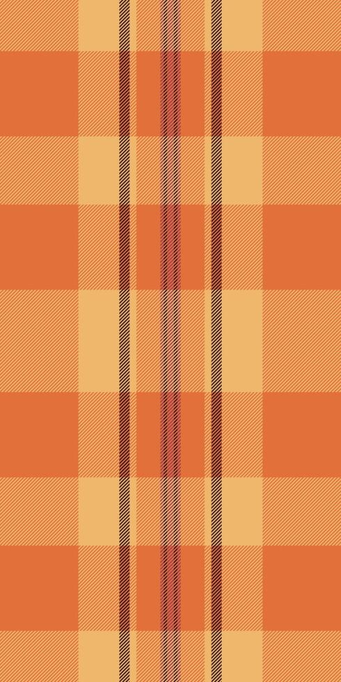 Warm autumnal plaid pattern in orange and beige tones. Perfect for textile design, fallthemed projects, or creating a cozy, rustic aesthetic. vector