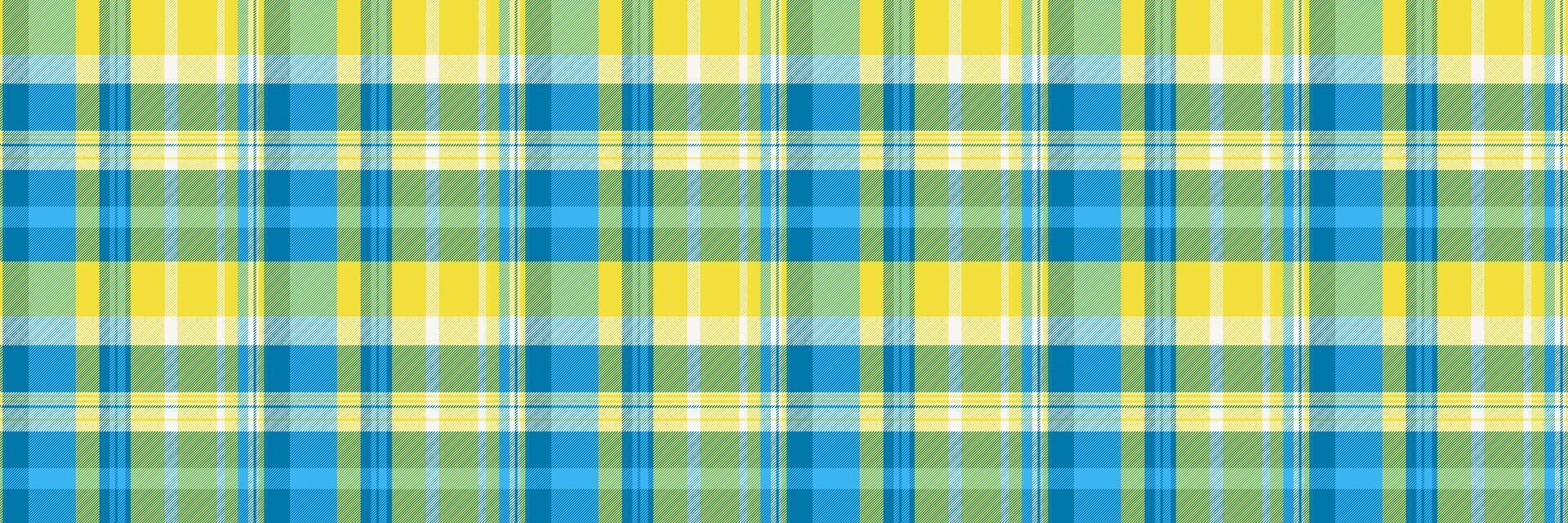 Magazine background plaid check, comfortable pattern tartan seamless. Kilt textile fabric texture in cyan and yellow colors. vector