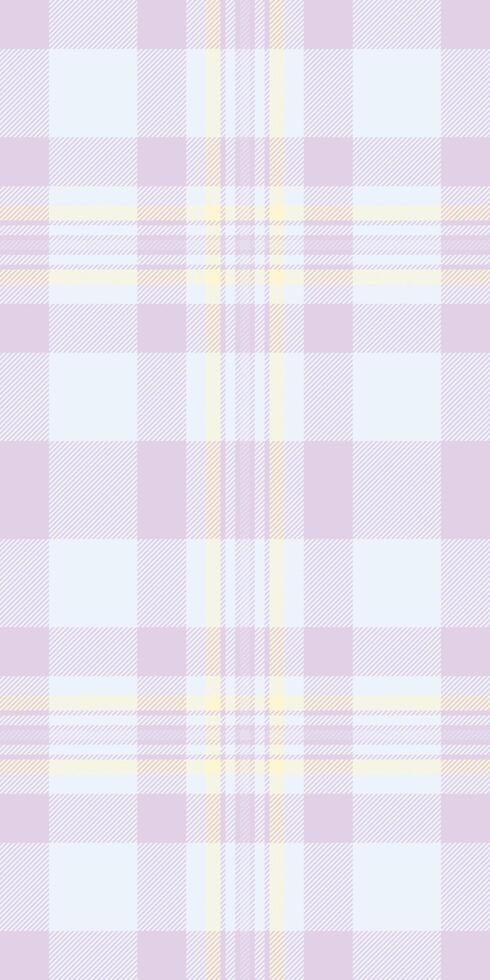 Delicate pastel plaid pattern in soft lavender and cream. Ideal for textile design, fashion, backgrounds, and website themes. Evokes feelings of calm, femininity, and gentle sophistication. vector