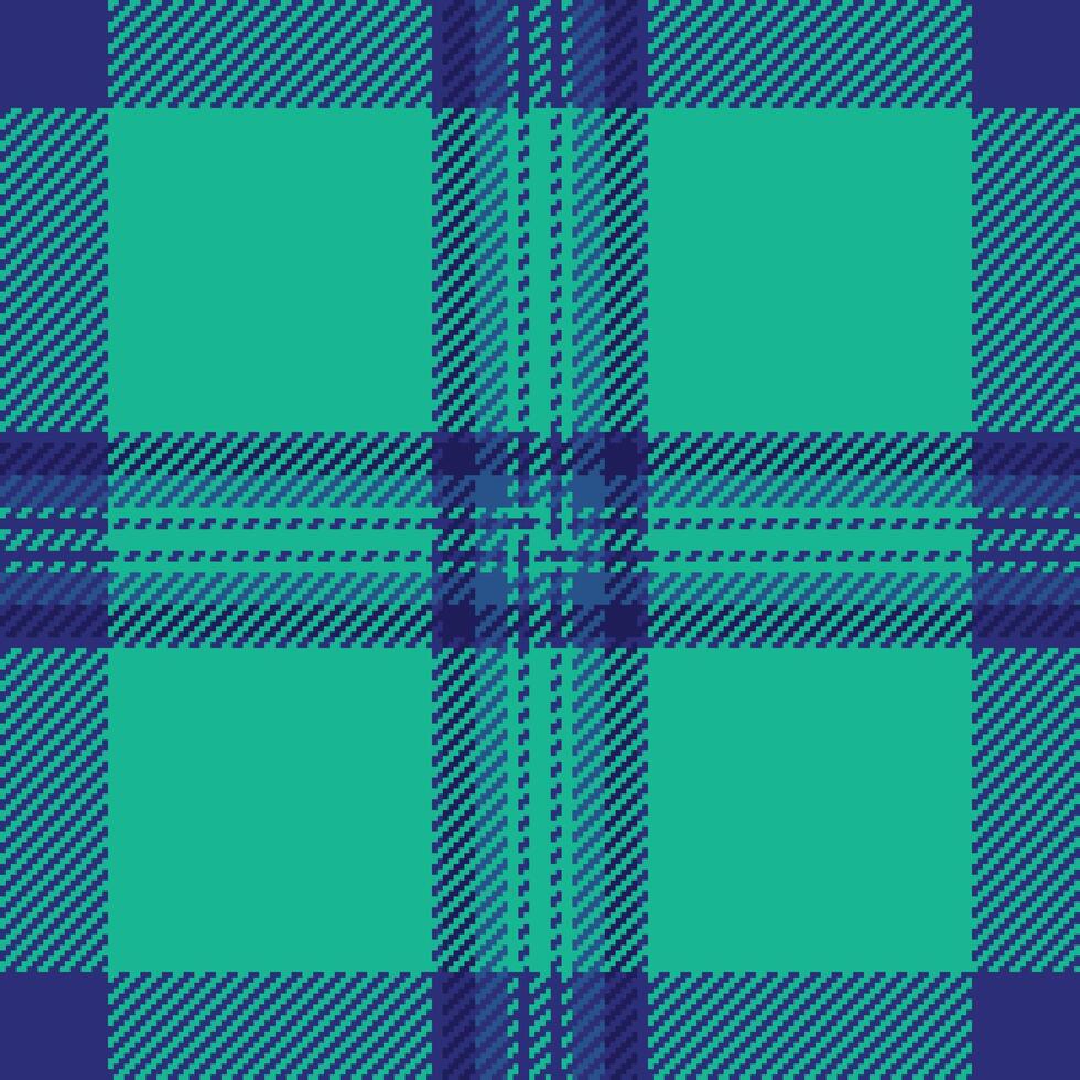 Vibrant teal and navy plaid pattern. Perfect for textile design, fashion, website backgrounds, or any project needing a bold, geometric texture. vector
