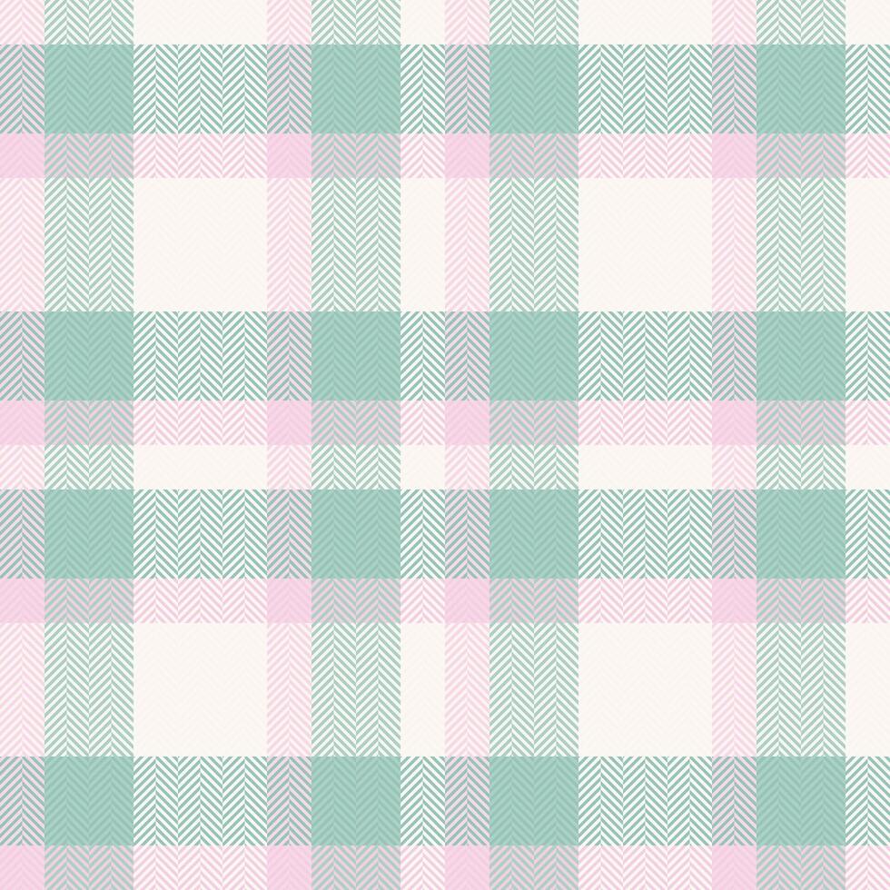 Delicate pastel pink and mint green herringbone plaid pattern. Perfect for textile design, fashion, packaging, or website backgrounds. vector