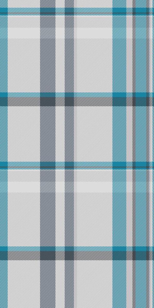 Elegant teal and grey plaid pattern. Perfect for textile designs, website backgrounds, or fashion illustrations. Subtle yet stylish, this seamless texture offers a sophisticated visual appeal. vector