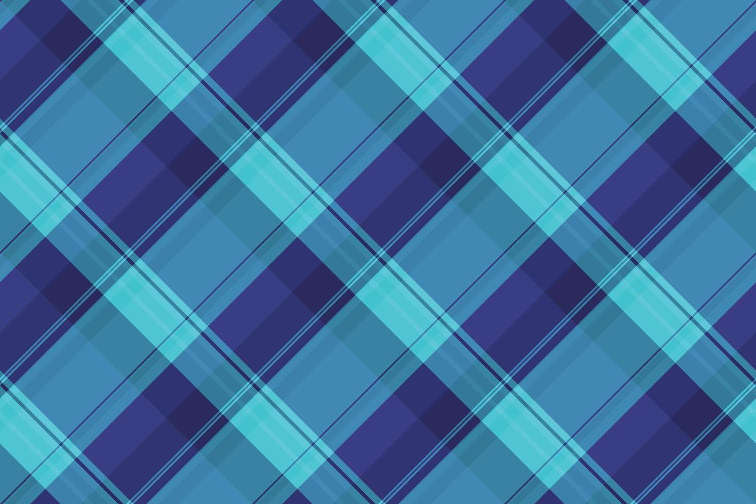 Vibrant diagonal plaid pattern in teal and purple hues. Perfect for textile designs, website backgrounds, or fashionrelated projects. vector