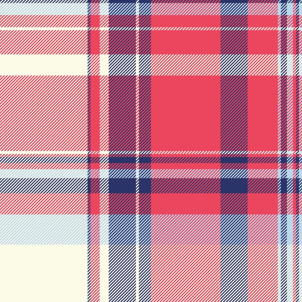 Vibrant coral, pink, and navy plaid pattern. Perfect for textile design, fashion, or website backgrounds. The intersecting lines create a visually appealing texture, suggesting warmth and style. vector