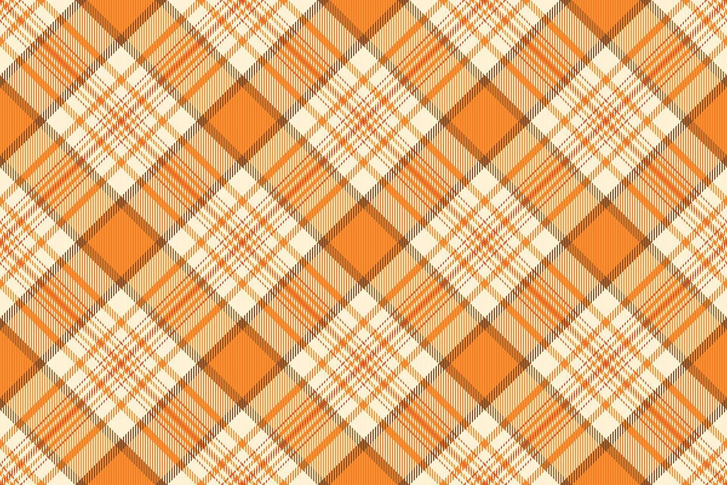 Vibrant orange and cream plaid pattern. Perfect for textile design, fallthemed projects, or adding a touch of warmth and texture to your designs. Seamless repeat creates endless possibilities. vector