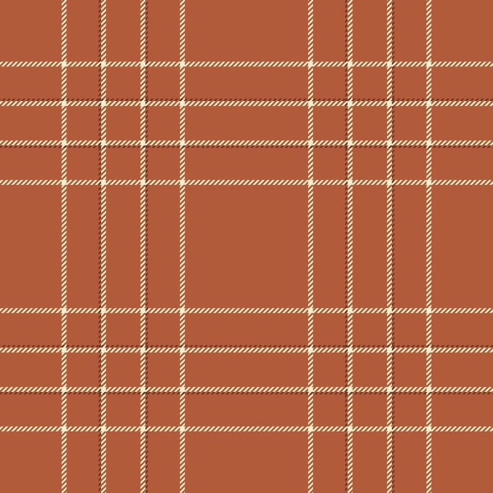 Rustic autumnal plaid pattern. Warm terracotta and cream tones create a cozy, textured background perfect for fallthemed projects, textile designs, or website banners. vector