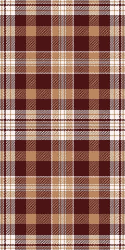 Elegant brown and beige plaid pattern, perfect for textile design, fashion, or website backgrounds. This seamless texture offers a sophisticated and timeless feel, evoking warmth and comfort. vector