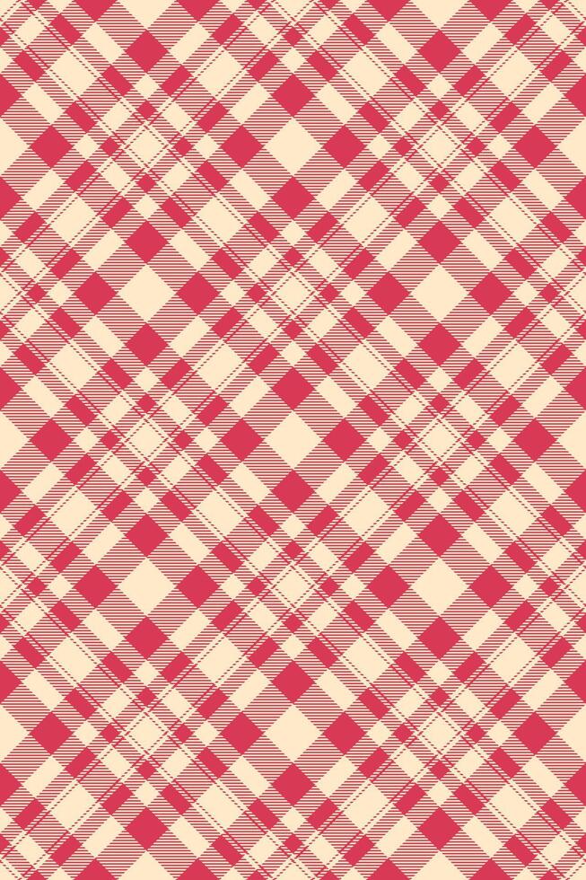 Elegant red and cream plaid pattern. Perfect for textile design, website backgrounds, or crafting projects. This classic diagonal check evokes feelings of warmth and tradition. vector