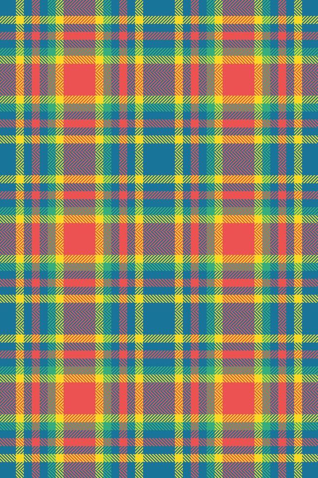 Panjabi tartan check, warm fabric textile seamless. Birthday background pattern plaid texture in cyan and red colors. vector