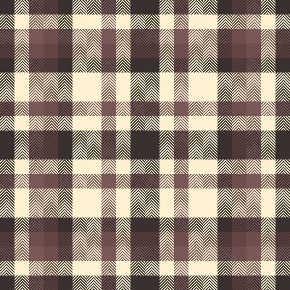 Elegant herringbone plaid pattern in warm brown and cream tones. Perfect for autumnal designs, textiles, or backgrounds. vector