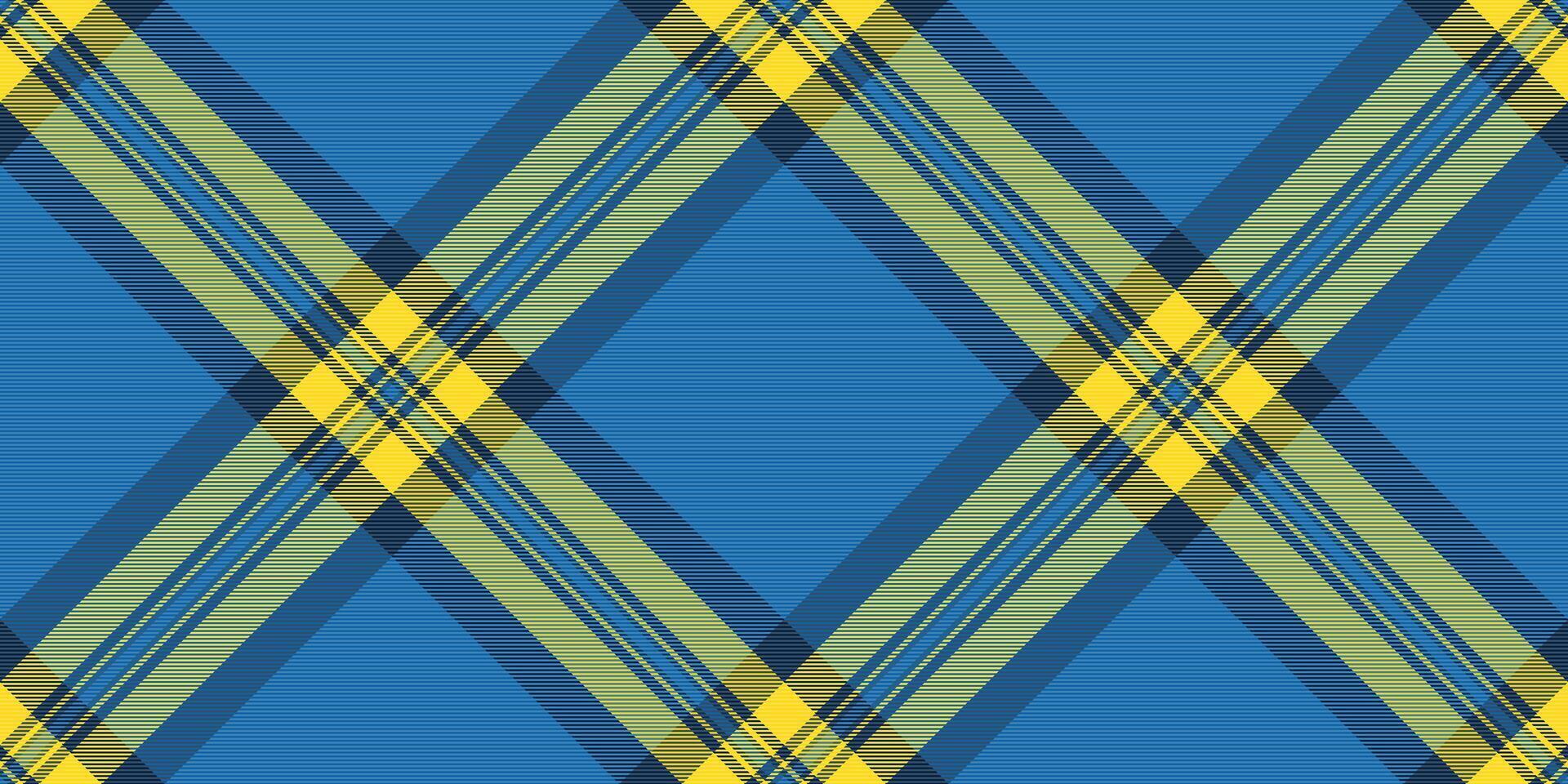 Vibrant blue and yellow plaid pattern. A bold, geometric textile design ideal for backgrounds, fashion, or web design. vector