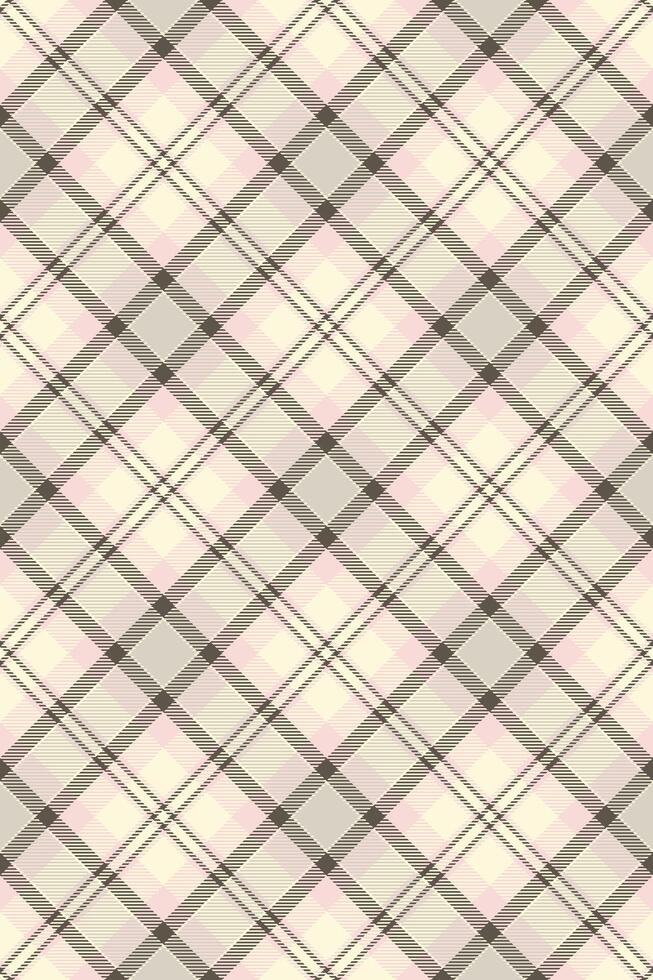 Fibrous tartan texture plaid, cotton pattern fabric seamless. Mid background check textile in light and cornsilk colors. vector