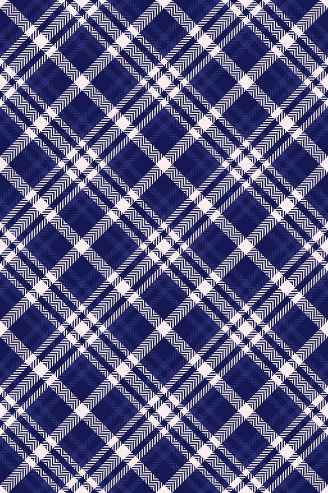 Elegant navy blue and white diagonal plaid pattern. Perfect for textile design, apparel, website backgrounds, or any project needing a classic, sophisticated texture. vector