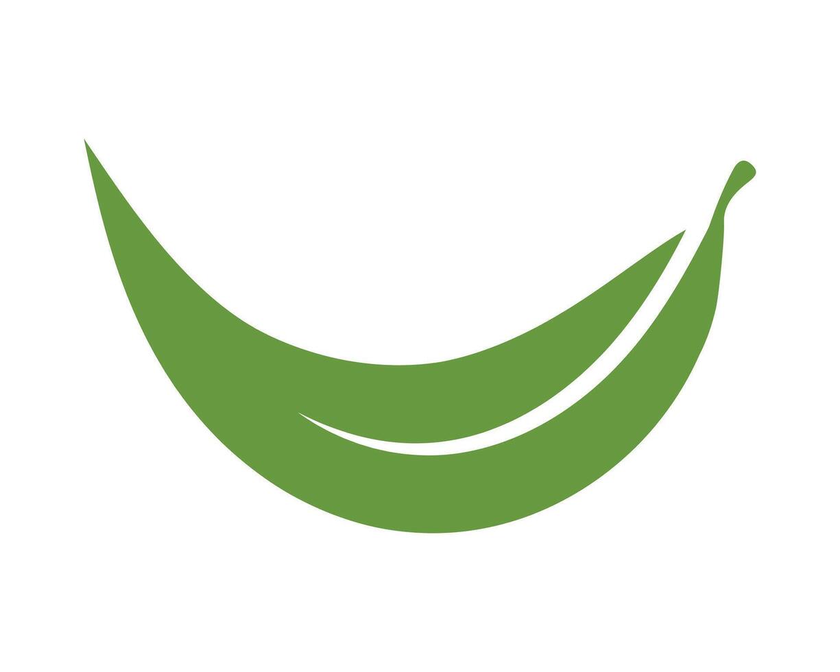 Minimalist green leaf icon against a white background. Symbolizes growth, nature, and organic concepts. Ideal for ecofriendly branding and healthrelated designs. vector