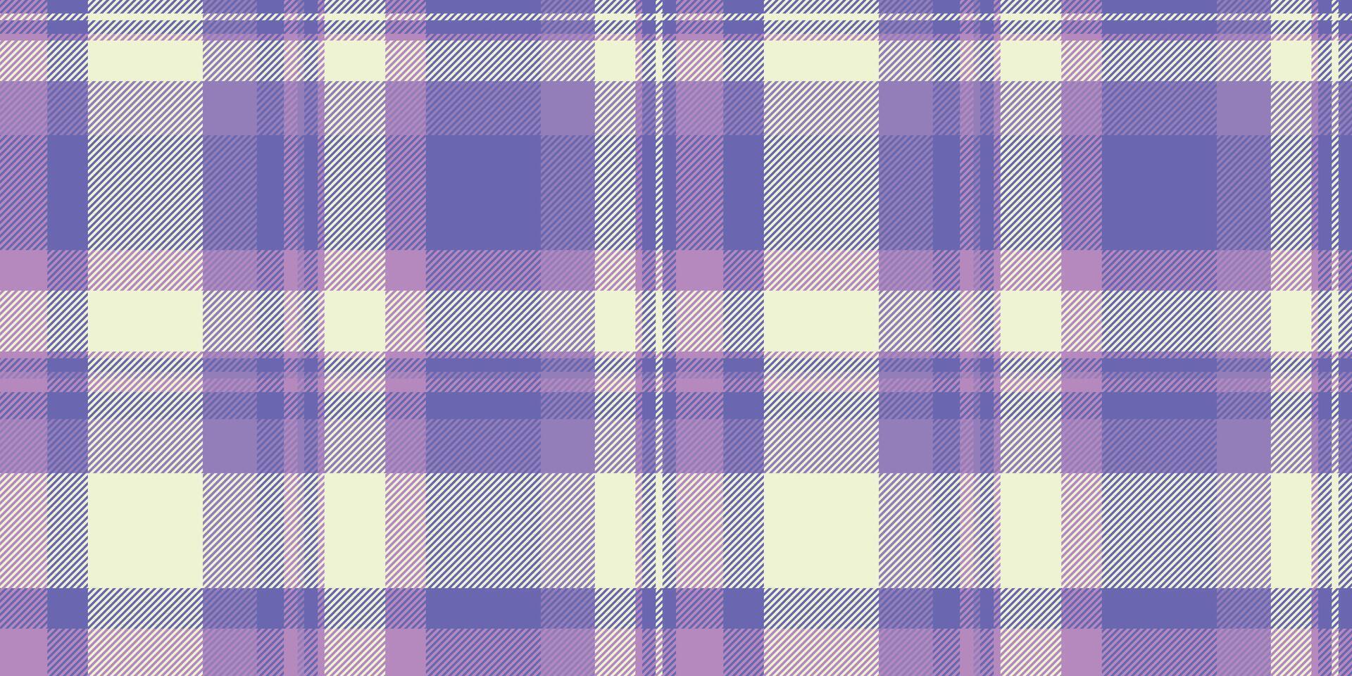 Soft pastel purple and cream plaid pattern. Ideal for textile design, fashion, backgrounds, and website design. Subtle yet stylish, this seamless texture evokes feelings of calm and serenity. vector
