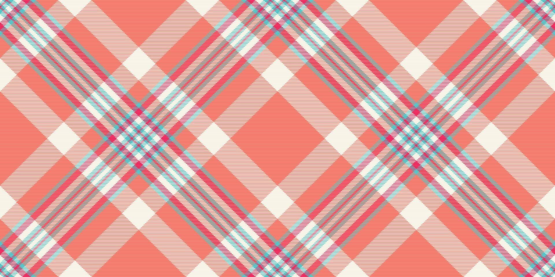 Vibrant coral and aqua plaid pattern. Perfect for textile design, website backgrounds, or crafting projects. vector