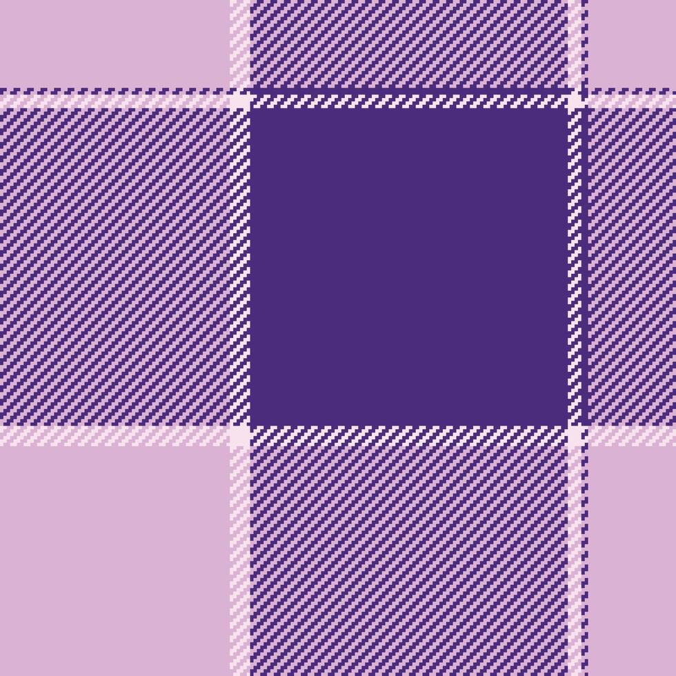 Purple lilac plaid pattern. Seamless texture for fashion, textiles, or backgrounds. Geometric design evoking comfort, style, versatile use. vector