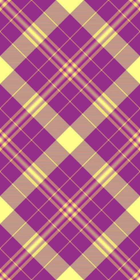 Teen texture plaid pattern, elegance fabric check . Luxurious seamless textile background tartan in magenta and lime colors. vector
