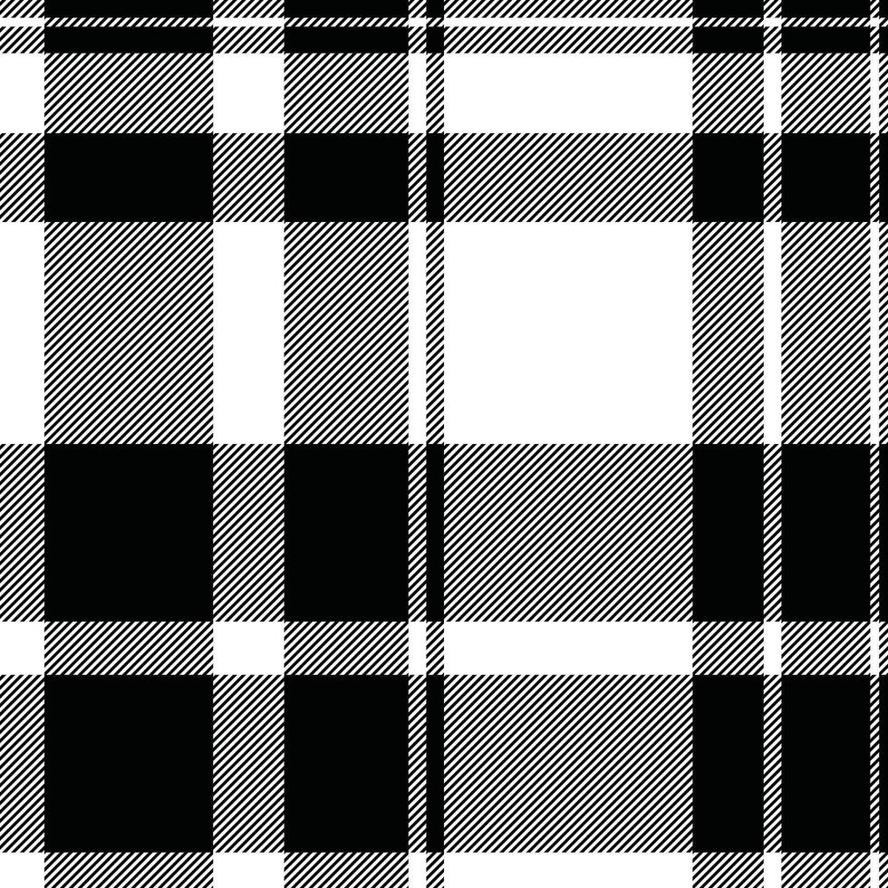 Stylish monochrome plaid pattern. Perfect for textile designs, website backgrounds, or fashion illustrations. The graphic black and white checks create a bold, timeless aesthetic. vector