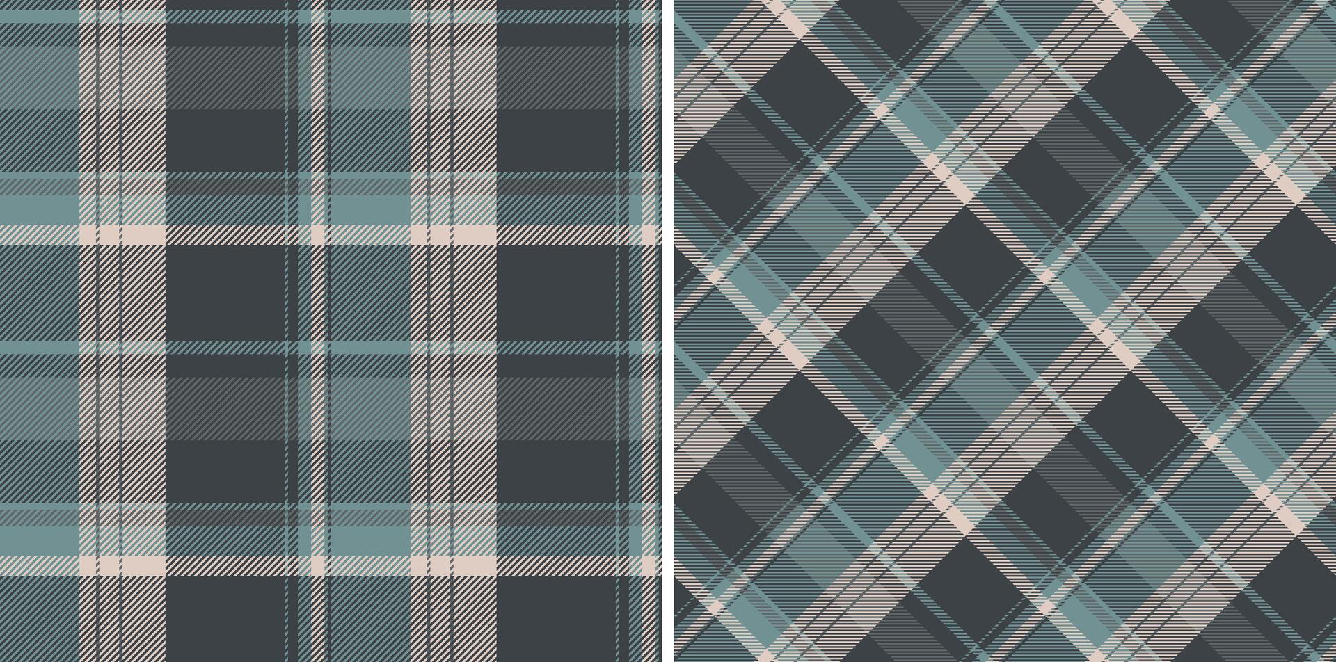 Plaid seamless textile of check pattern with a tartan texture background fabric. Set in vintage colors. Valentines day gift ideas. vector