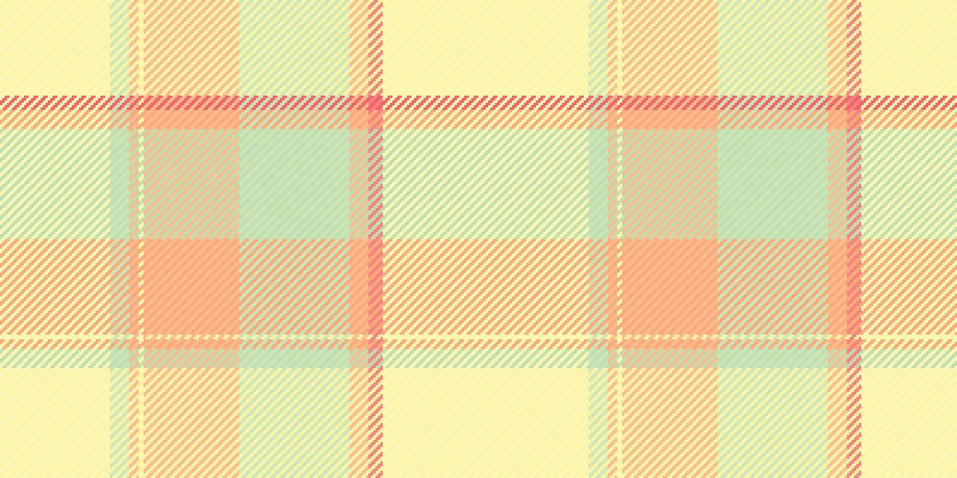 Pastel plaid pattern. Soft peach, mint green pale yellow create a cheerful, springlike textile design. Ideal for fashion, stationery, websites, and home decor. vector