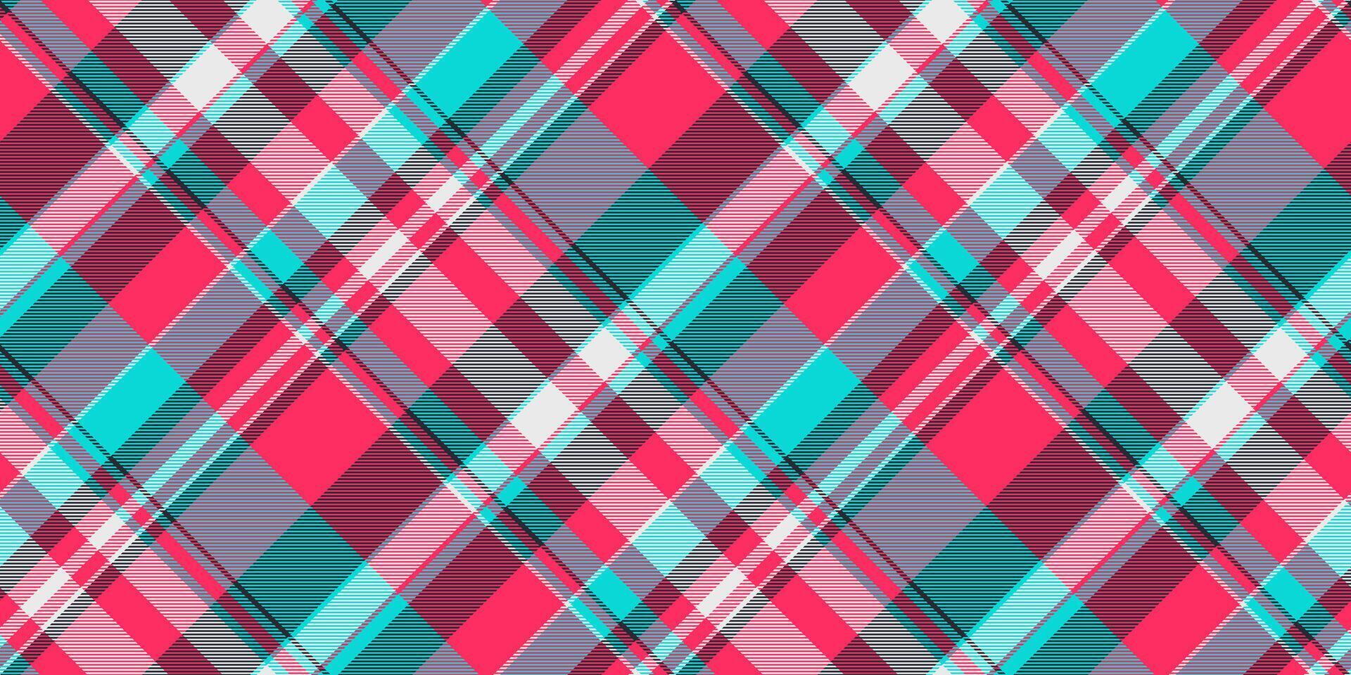 Buffalo pattern textile check, wrapping fabric plaid tartan. Structure texture seamless background in red and teal colors. vector