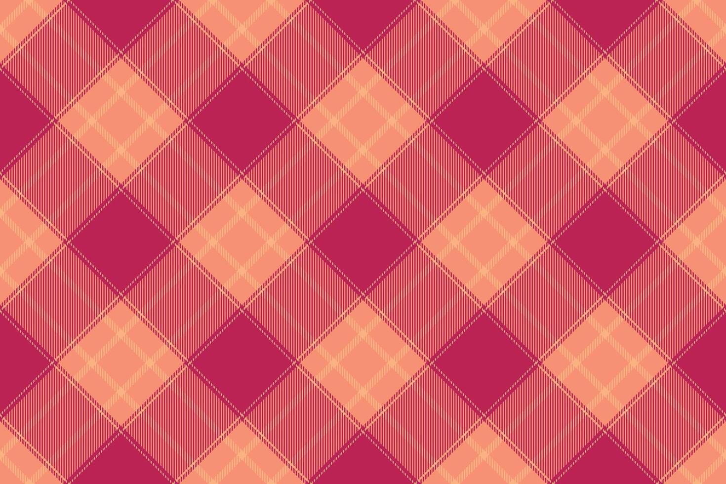Vibrant coral and crimson plaid pattern. Perfect for textile design, fall fashion, or autumnal backgrounds. vector