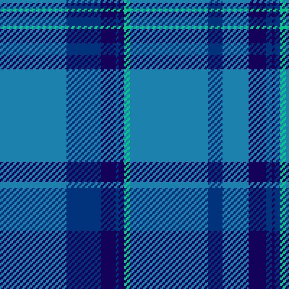 Vibrant teal and navy plaid pattern. Perfect for textile design, fashion, or website backgrounds. The bold geometric design creates a modern and stylish feel. vector