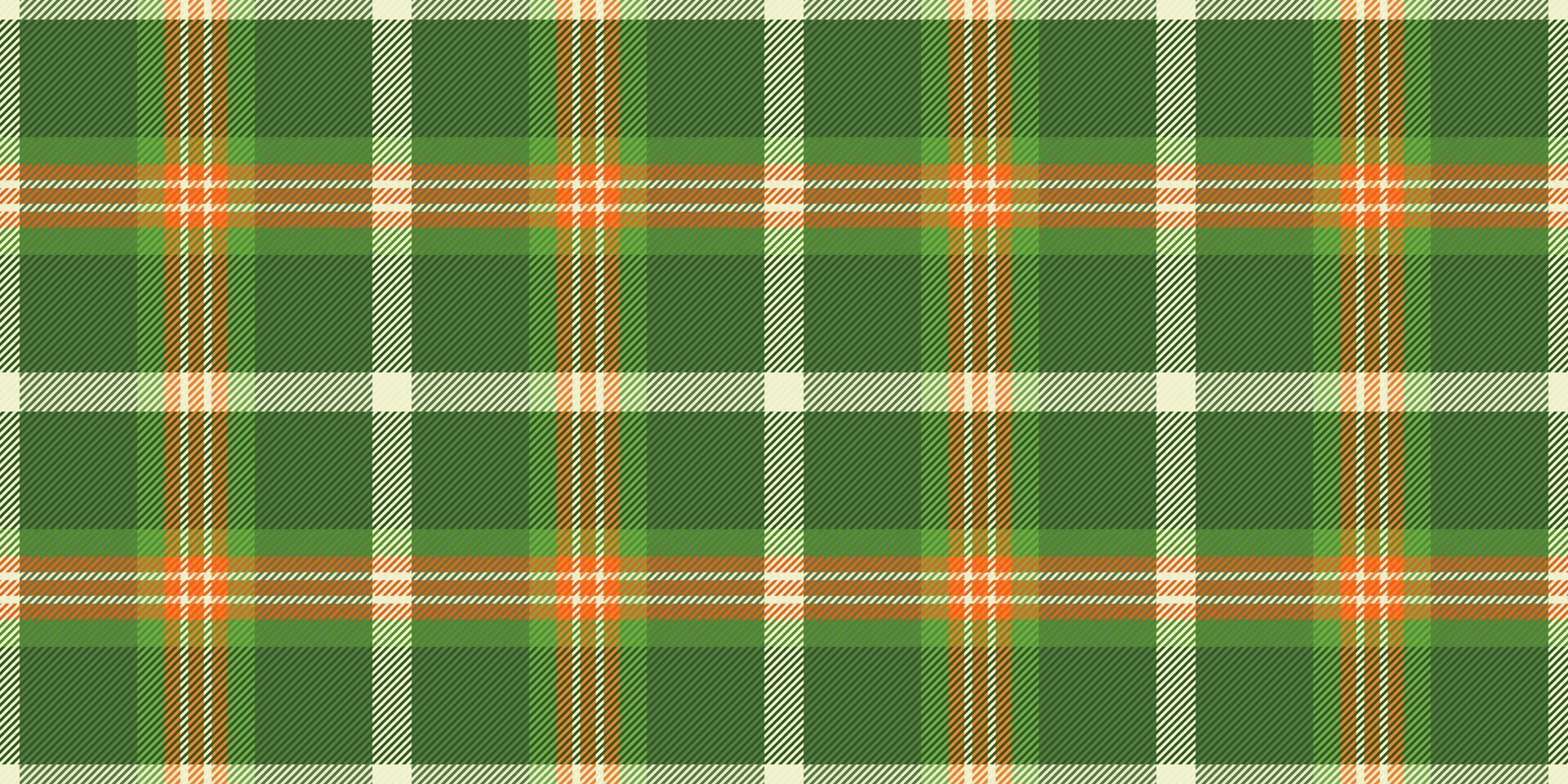 Vibrant green, orange, and cream plaid pattern. Perfect for textile design, website backgrounds, or autumnal themed projects. vector
