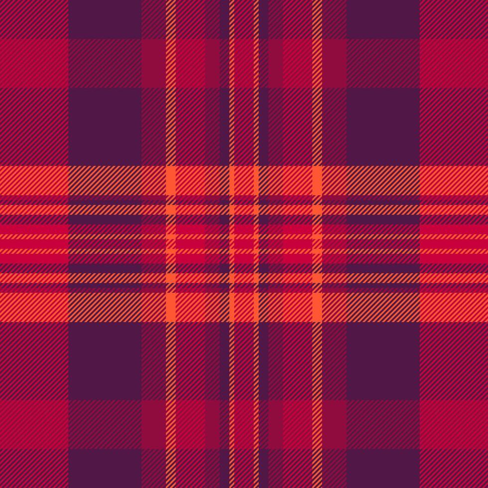 Vibrant red and orange plaid pattern. Perfect for autumnal designs, textile prints, and website backgrounds. This bold, seamless texture evokes warmth and a cozy feeling. vector