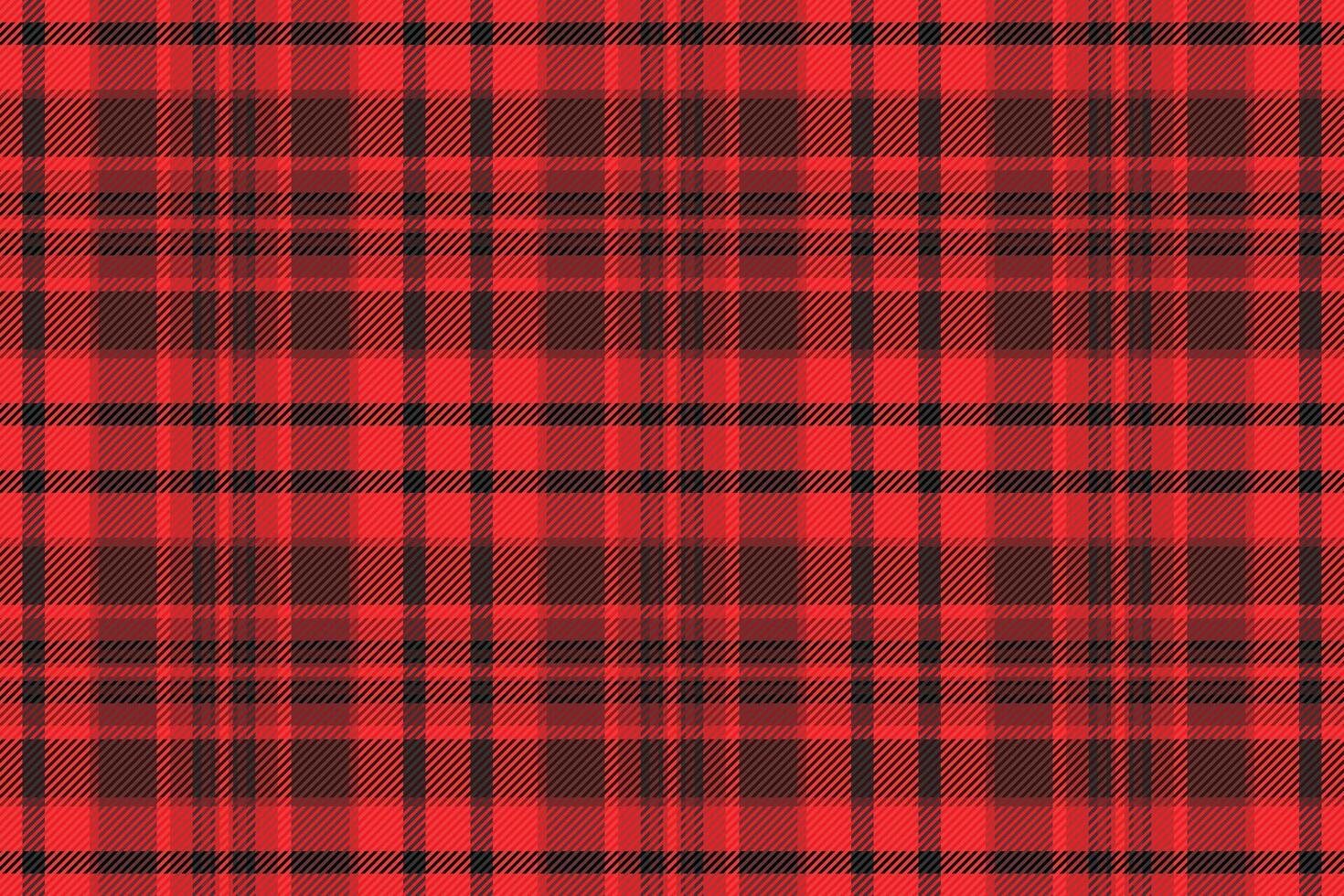 Vibrant red and black plaid pattern, perfect for textile design, apparel, or holiday projects. This seamless texture evokes warmth and tradition, offering a bold yet classic aesthetic. vector