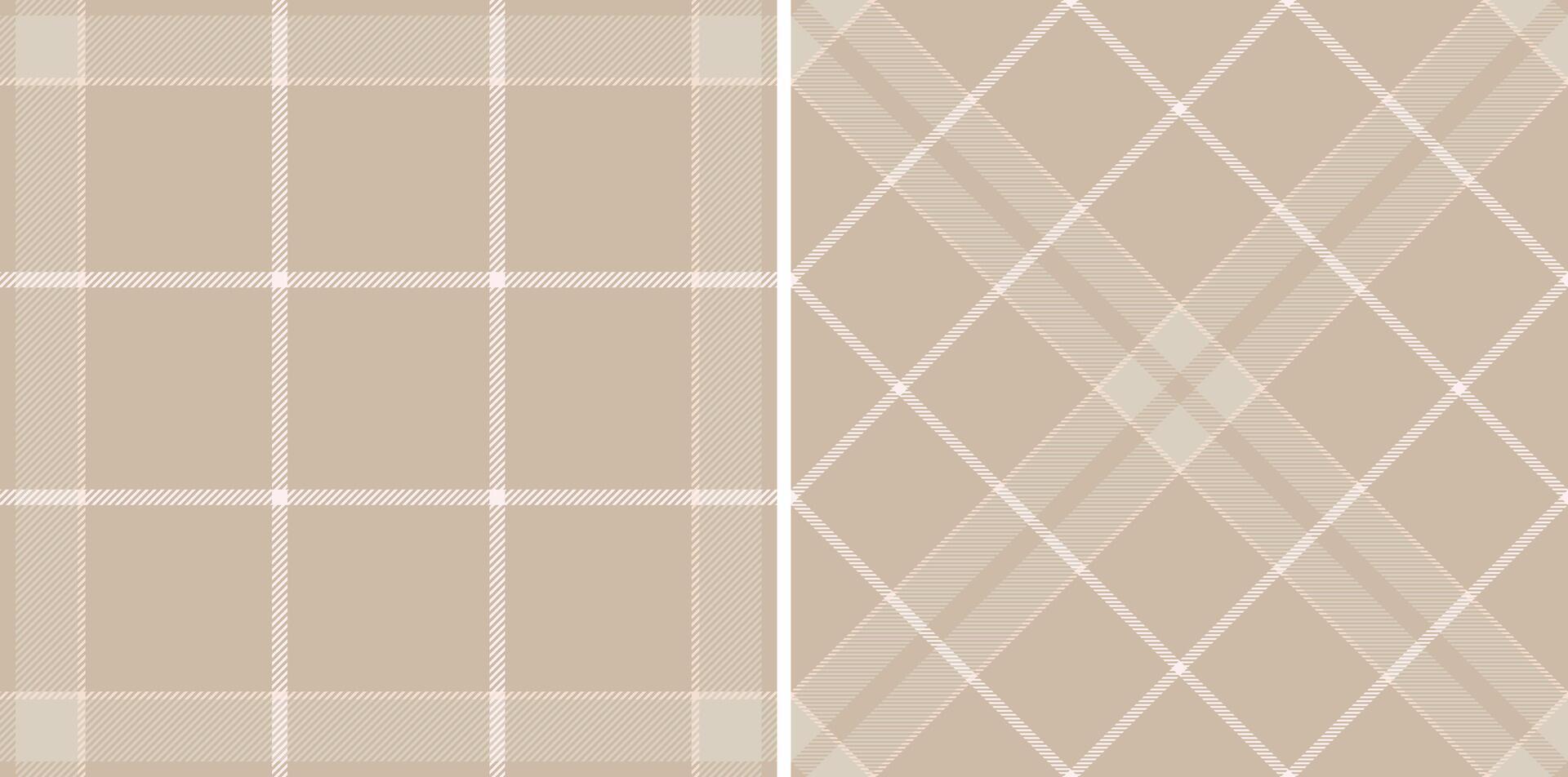Elegant seamless plaid pattern set in neutral tones. Versatile for backgrounds, textiles, or design projects needing a refined, classic touch. vector