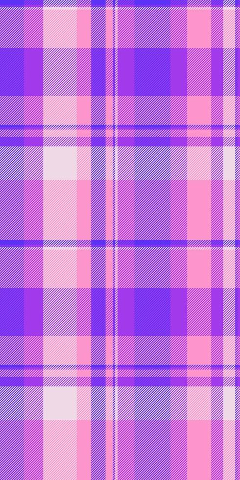 Lady texture check seamless, magazine fabric tartan. Menu plaid background pattern textile in pink and violet colors. vector