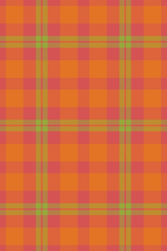 Us check seamless texture, image pattern textile plaid. Halftone background fabric tartan in red and orange colors. vector