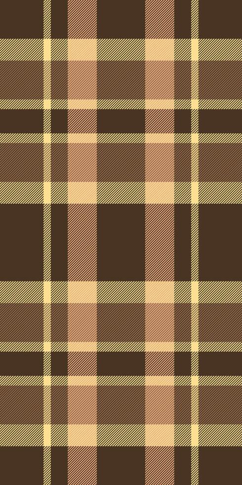 Elegant brown and beige plaid pattern. Perfect for textile design, autumnal backgrounds, or cozy fall projects. This seamless texture offers a sophisticated and timeless aesthetic. vector