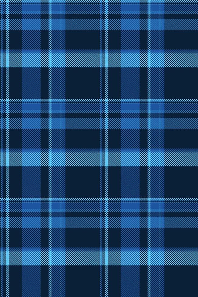 Winter textile seamless texture, hippy plaid pattern. Grunge background tartan fabric check in dark and cyan colors. vector