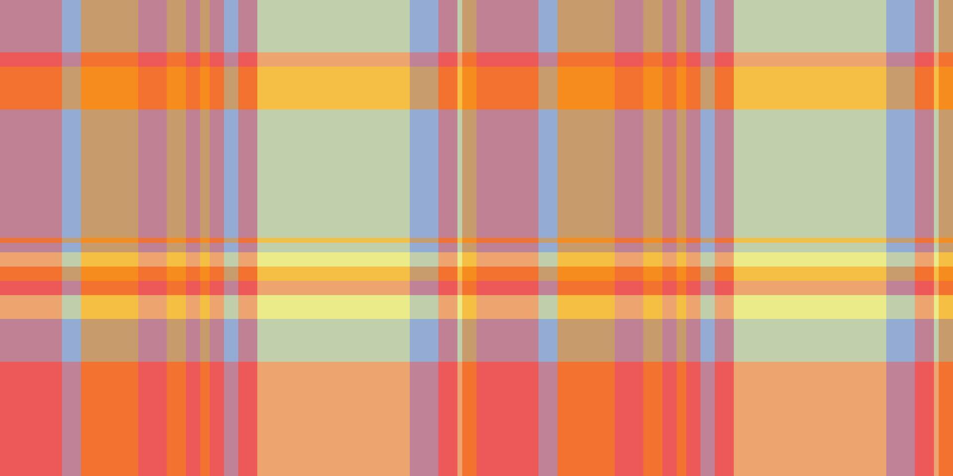Vibrant pastel plaid pattern. Perfect for textile design, website backgrounds, or packaging. This cheerful, summery texture evokes feelings of warmth and happiness. vector
