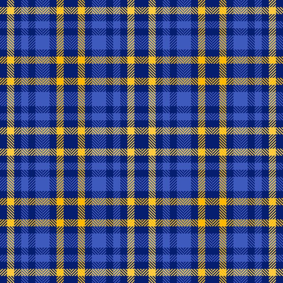 Vibrant blue and gold plaid pattern. Perfect for textile design, fashion, apparel, or website backgrounds. This seamless texture evokes feelings of warmth and style. vector