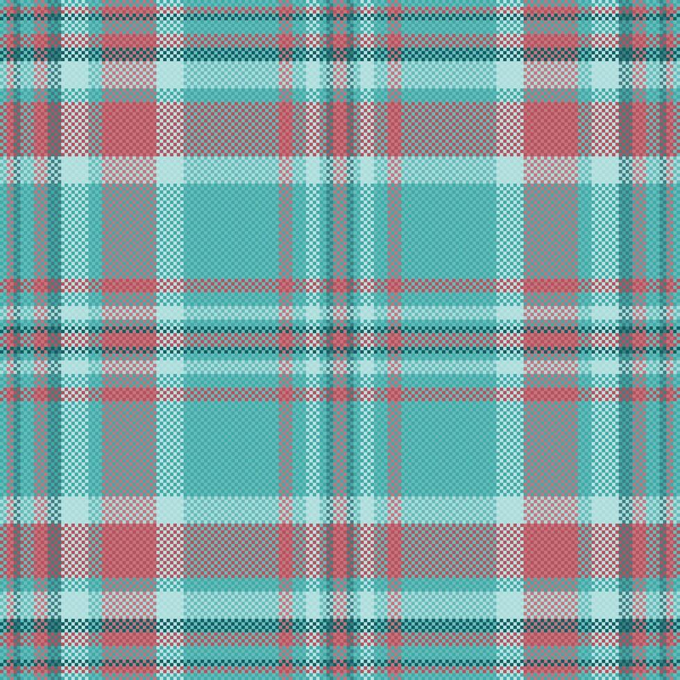 Seamless teal, gray, and coral plaid pattern. Perfect for textile design, apparel, or website backgrounds. This vibrant yet calming design evokes feelings of comfort and style. vector