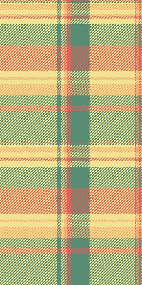 Warm autumnal plaid pattern in muted oranges, greens, and yellows. Perfect for fallthemed designs, textile projects, or as a background texture. Evokes feelings of warmth, comfort, and rustic charm. vector