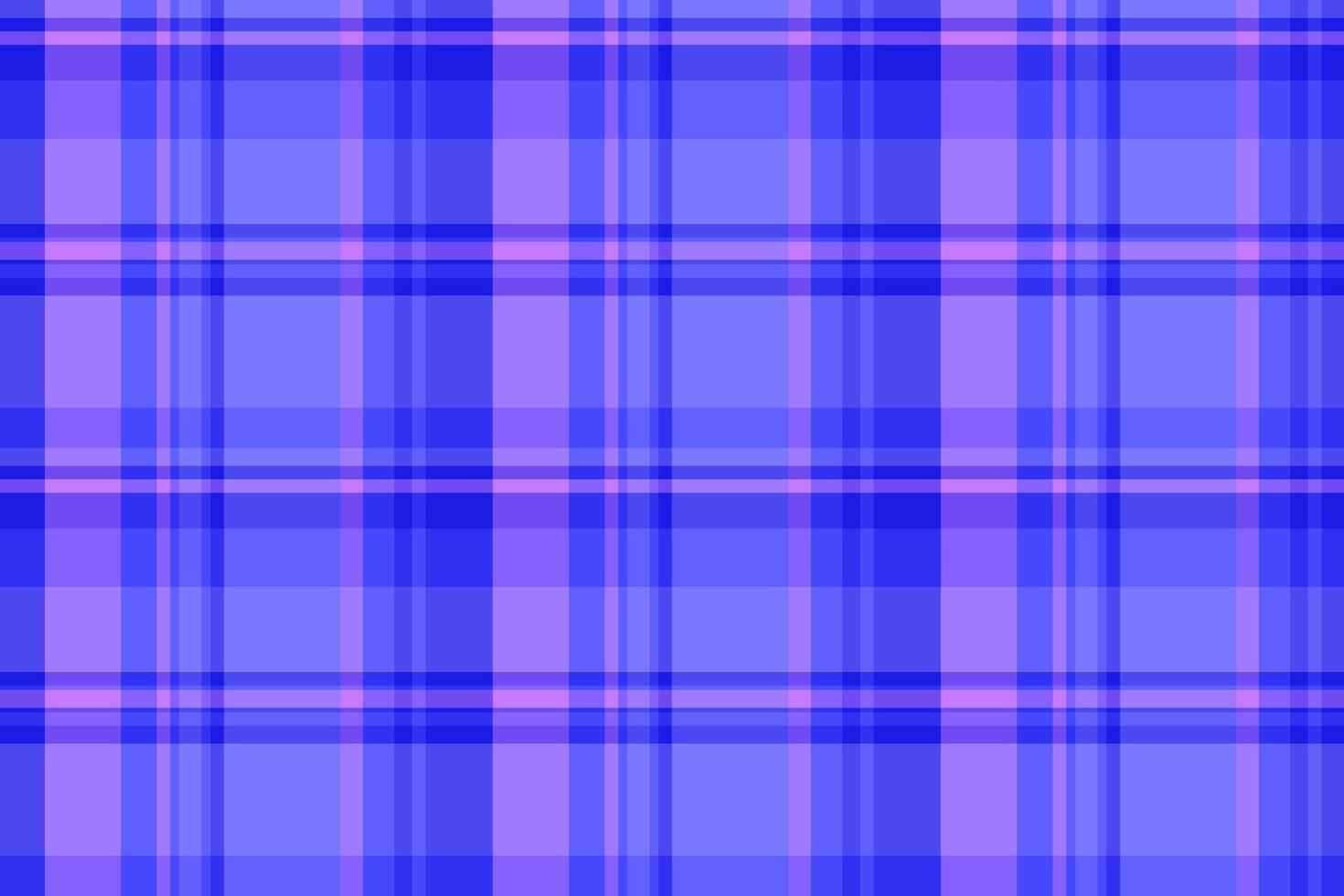 Vibrant geometric design. Intersecting lines in shades of blue purple create a retro plaid pattern. Ideal for backgrounds, textiles, or abstract concepts. vector