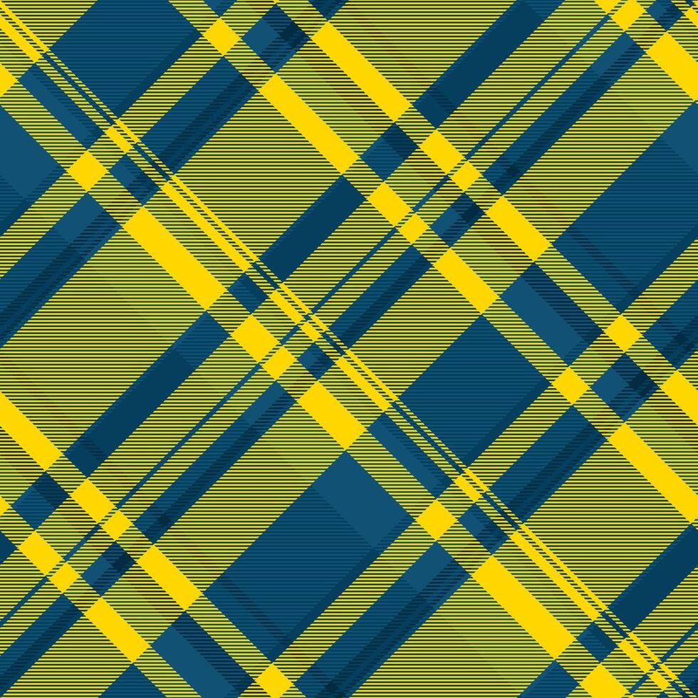 Unique fabric textile, royal check texture background. Striped pattern seamless plaid tartan in cyan and gold colors. vector