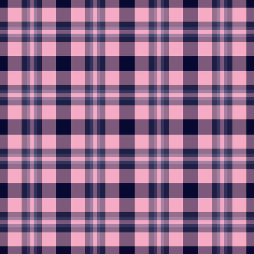 Elegant plaid pattern in pink navy. Seamless tartan design is perfect for backgrounds, textiles, apparel graphic projects needing a classic touch. vector
